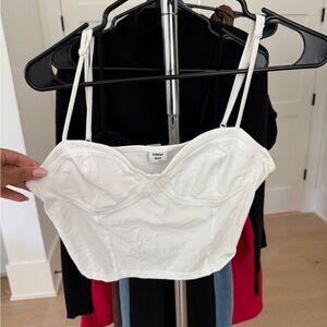 White Cropped Bustier Top